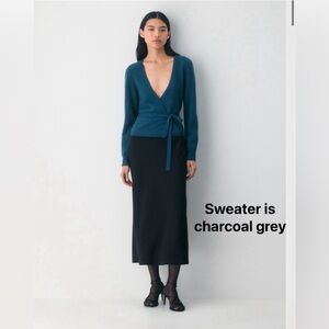 NWOT TNA 100% WOOL WRAP SWEATER